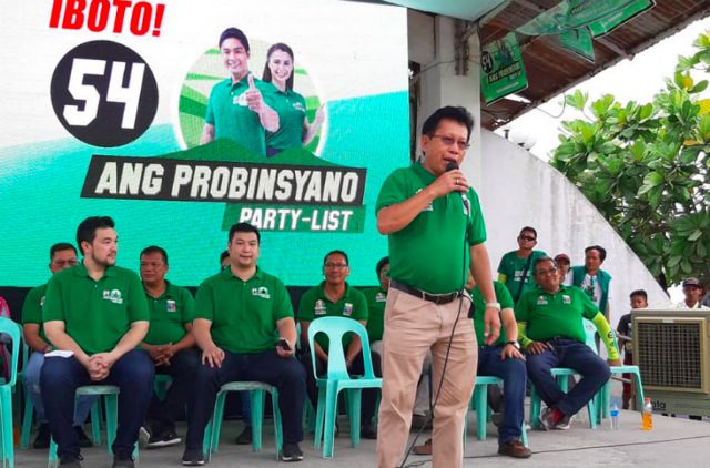 POPULAR. Ang Probinsyano party-list speaks to the crowd during the campaign period. Photo from Ang Probinsyano Facebook Page 