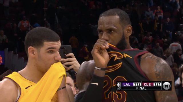 What did LeBron James tell Lonzo Ball after the game? Only they know