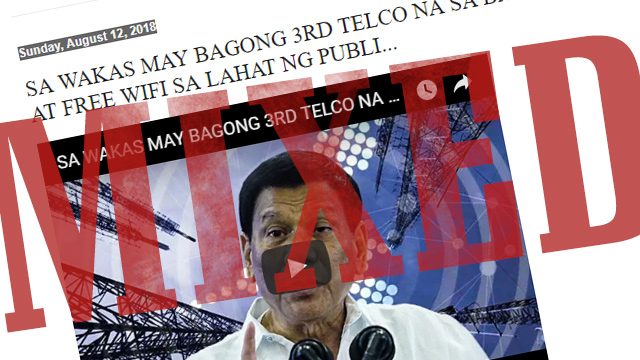 MISLEADING: 3rd telco ‘now in the Philippines’