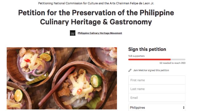 Online petition seeks to preserve PH culinary heritage