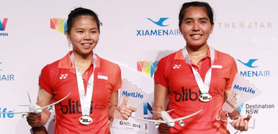 Greysia Polii/Nitya Krishinda Maheswari menjadi runner-up di Australia Open 2016. Foto dari badmintonindonesia.org 
