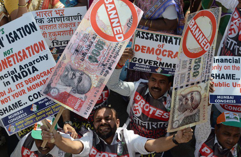 Tens of thousands protest against India cash ban