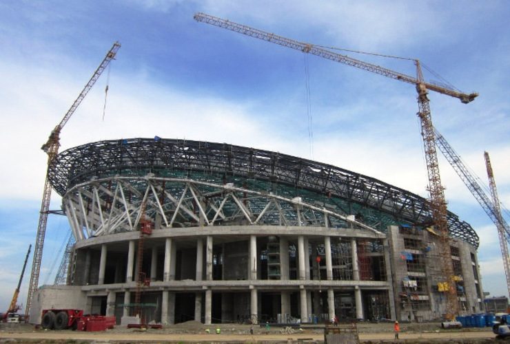 CONSTRUCTION. Fifteen months since the construction of the Philippine Arena began, 'the vision is coming together'. Photo from Populous