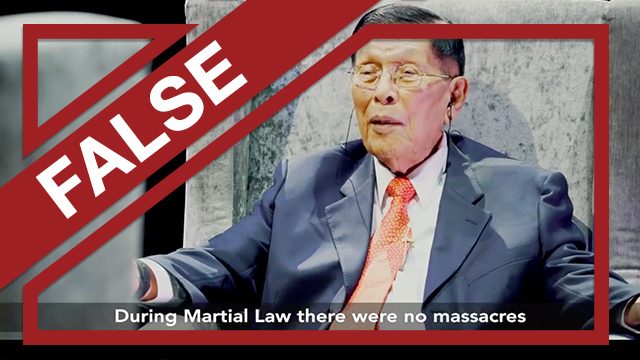 FALSE: ‘No massacres’ during Martial Law