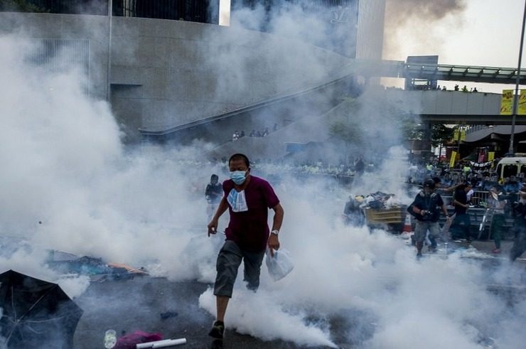 Hong Kong protests go on despite tear gas chaos