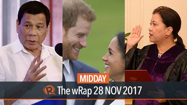 Duterte on BBL, Sereno impeachment hearing, Prince Harry and Meghan Markle | Midday wRap