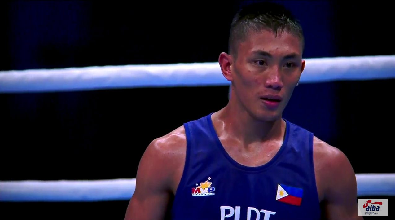Rogen Ladon, seen at the 2015 World Amateur Boxing Championships, had to prove he was more than just Mark Anthony Barriga's backup. Screenshot from AIBA livestream   