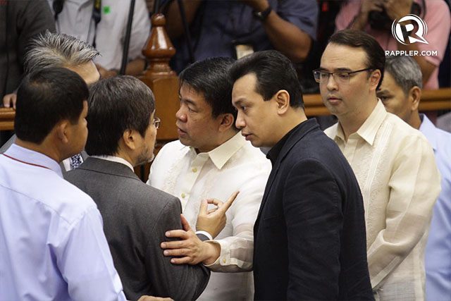 WHAT HAPPENED? Senators leading the investigation on Binay are non-committal on when the presume will resume, and when to release a final report. Two of them, Antonio Trillanes and Alan Peter Cayetano, are now busy running for vice president. File photo by Mark Cristino/Rappler 