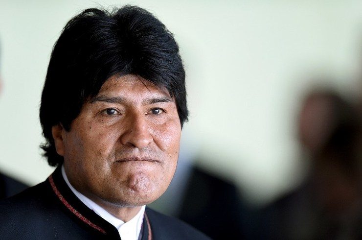 In this file photo, Bolivia's President Evo Morales gestures while leaving the BRICS-UNASUR Summit at Itamaraty Palace in Brasilia, Brazil on July 16, 2014. Evaristo Sa/AFP