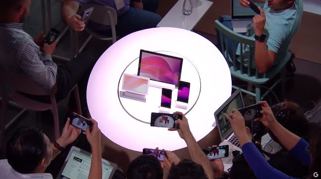 THE BIG REVEAL. Google shows off the Pixel 3, the Pixel Slate, and the Google Home Hub. Screenshot from YouTube. 