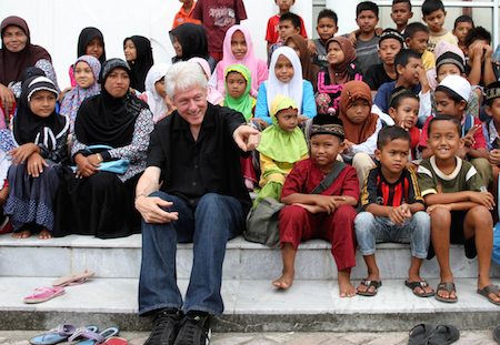 World leaders, like former US president Bill Clinton, also checked in to see how the rehabilitation efforts were going.
