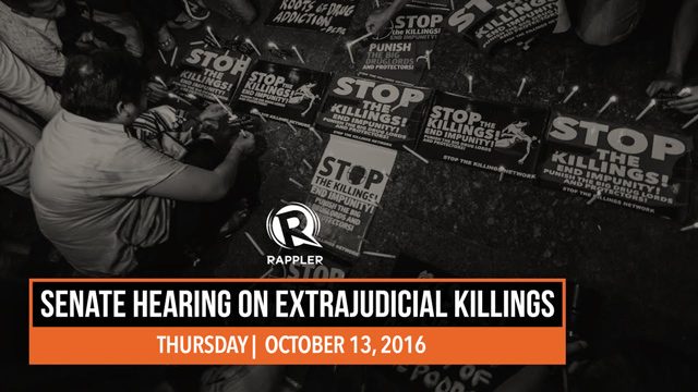 LIVE: Senate hearing on extrajudicial killings, 13 October 2016