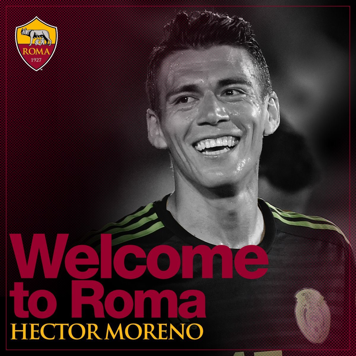 Hector Moreno resmi bergabung dengan AS Roma. Foto dari Twitter/@ASRomaEN 