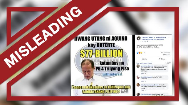 MISLEADING: PNoy left P6.4-T debt to the Duterte administration