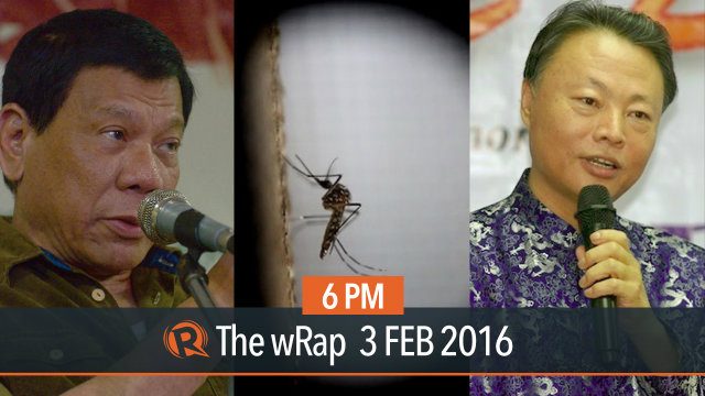 Duterte’s DQ cases, China-PH ties, Zika outbreak | 6PM wRap