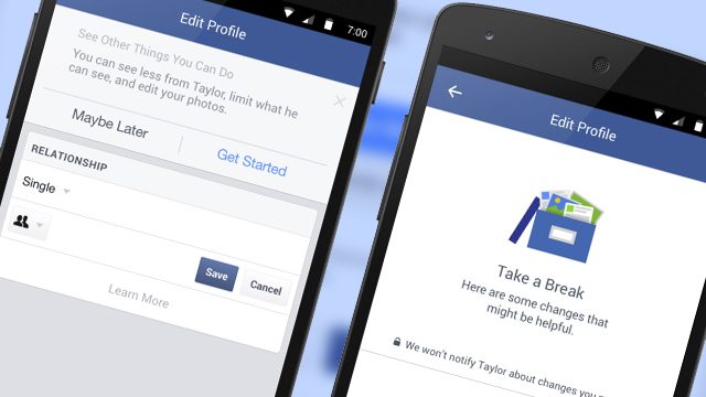 Facebook tests post-relationship breakup tools on mobile