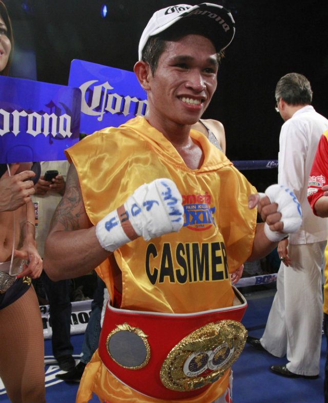 Johnriel Casimero smiles after winning a hard-fought battle against Pedro Guevara. File photo by EPA  