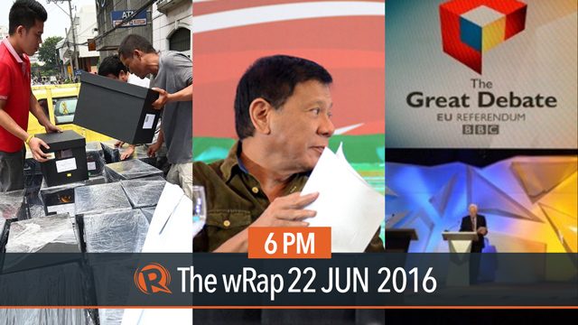 Duterte on business, Roxas’ SOCE, Brexit battle | 6PM wRap