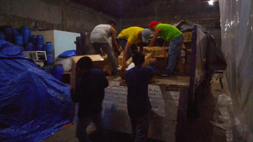 Seized items being unloaded in the warehouse in Binondo, Manila. Photo courtesty of Cetaphil
   