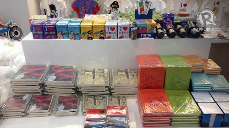 COLLECTIBLES. Notebooks of different Tintin designs are also available.