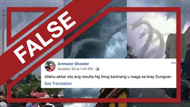 FALSE: Photos of ‘whirlwind, tornado’ in Cotabato after earthquakes
