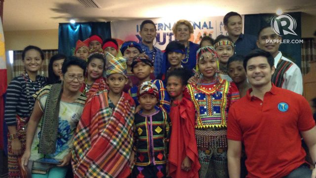 YOUTH DAY. NYC Environment Committee Chair Dingdong Dantes poses with children from different indigenous groups after their cultural presentations.