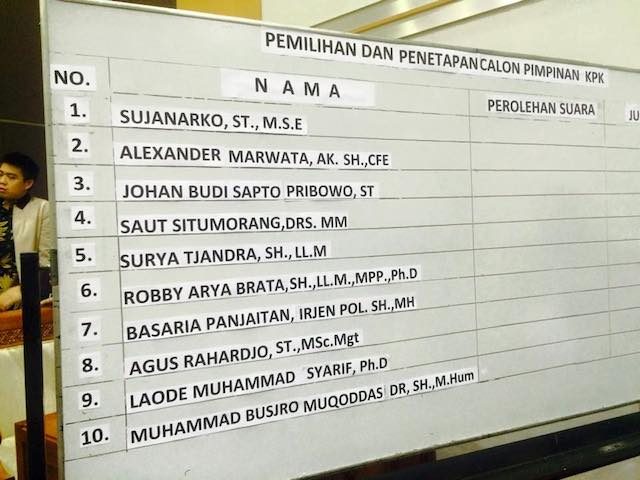 Profil singkat 5 pimpinan KPK periode 2015-2019