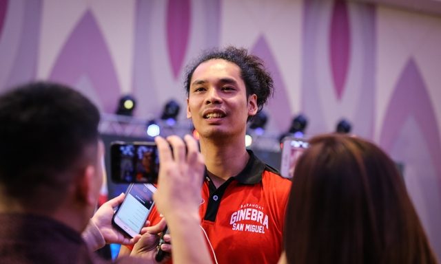 EXPLANATION. Barangay Ginebra star Japeth Aguilar will give his side of the story to PBA commissioner Willie Marcial after he was caught on video playing in an apparent pickup game. Photo by Josh Albelda/Rappler 