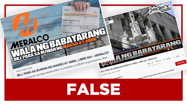 FALSE: Bills for March and April 2020 now free – Meralco