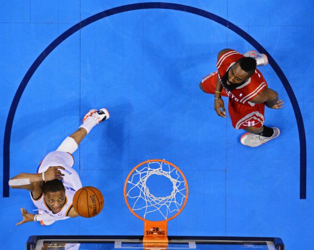 Harden tops Westbrook in battle of NBA gladiators