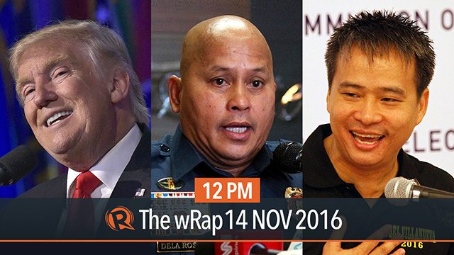 Donald Trump, PNP chief dela Rosa, Joel Villanueva | 12PM wRap