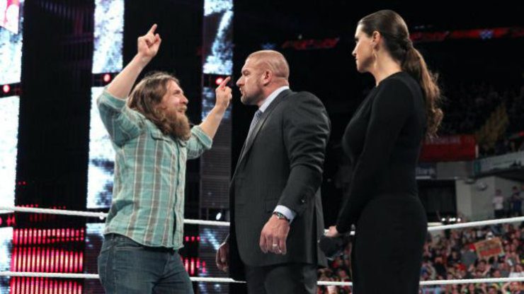 Daniel Bryan made his return to RAW just as The Authority were leaving. Photo from WWE.com