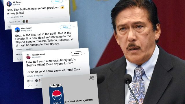 Netizens hit Sotto’s past blunders as he takes over Senate