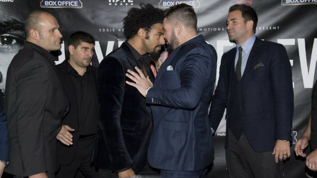 Boxing: Haye swings punch at rival Bellew during press-con
