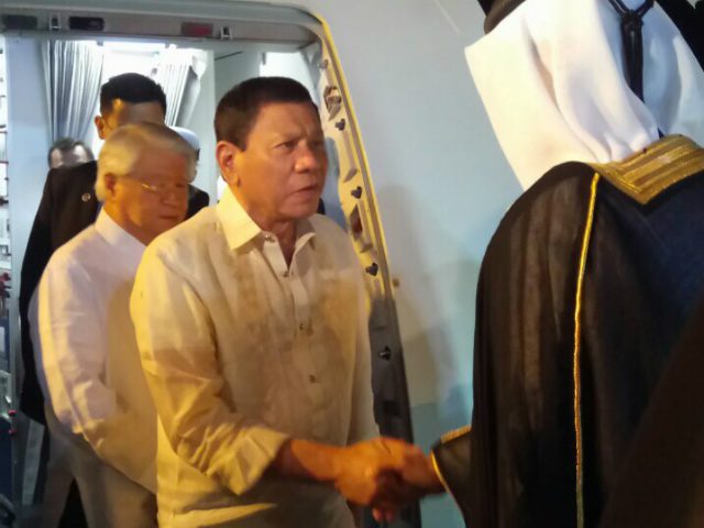 Duterte in Qatar for last leg of Middle East trip
