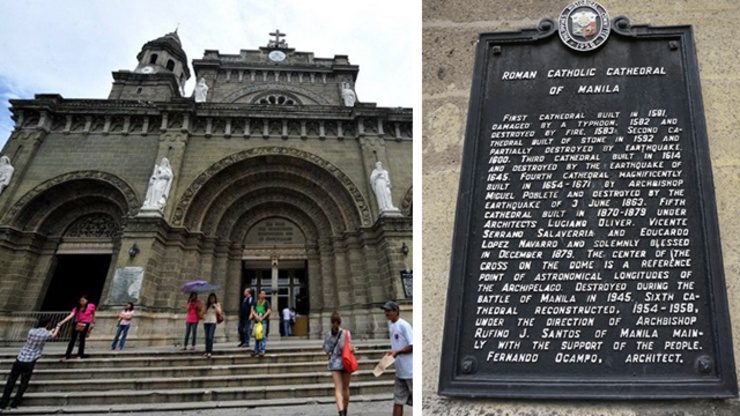 STANDING STRONG. The Manila Cathedral is rebuilt several times after being destroyed by different disasters. File photo of the Manila Cathedral. Noel Celis/AFP