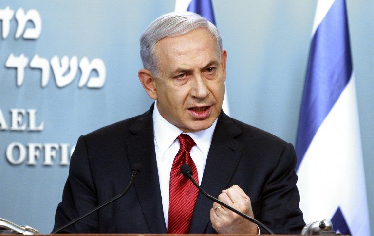 In this file photo, Israeli Prime Minister Benjamin Netanyahu speaks during a press conference at the prime minister office in Jerusalem on November 18, 2014. Gil Cohen-Magen/AFP
