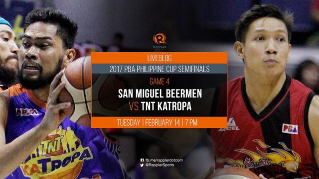 LIVE BLOG: 2017 PBA Semifinals Game 4 – San Miguel Beermen vs TNT KaTropa