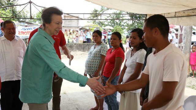 British royal Princess Anne visits Yolanda survivors