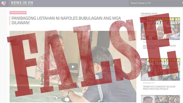 FACT CHECK: No new list from Napoles on pork barrel scam