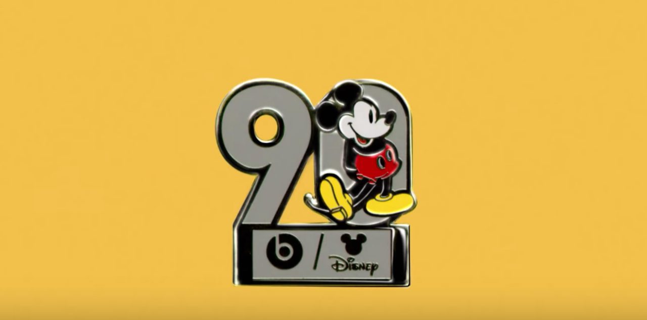 90 YEARS OF MAGIC. This cute limited edition pin comes with the whole special edition Beats by Dr. Dre x Disney package. Screenshot from Beats by Dr. Dre's Youtube 