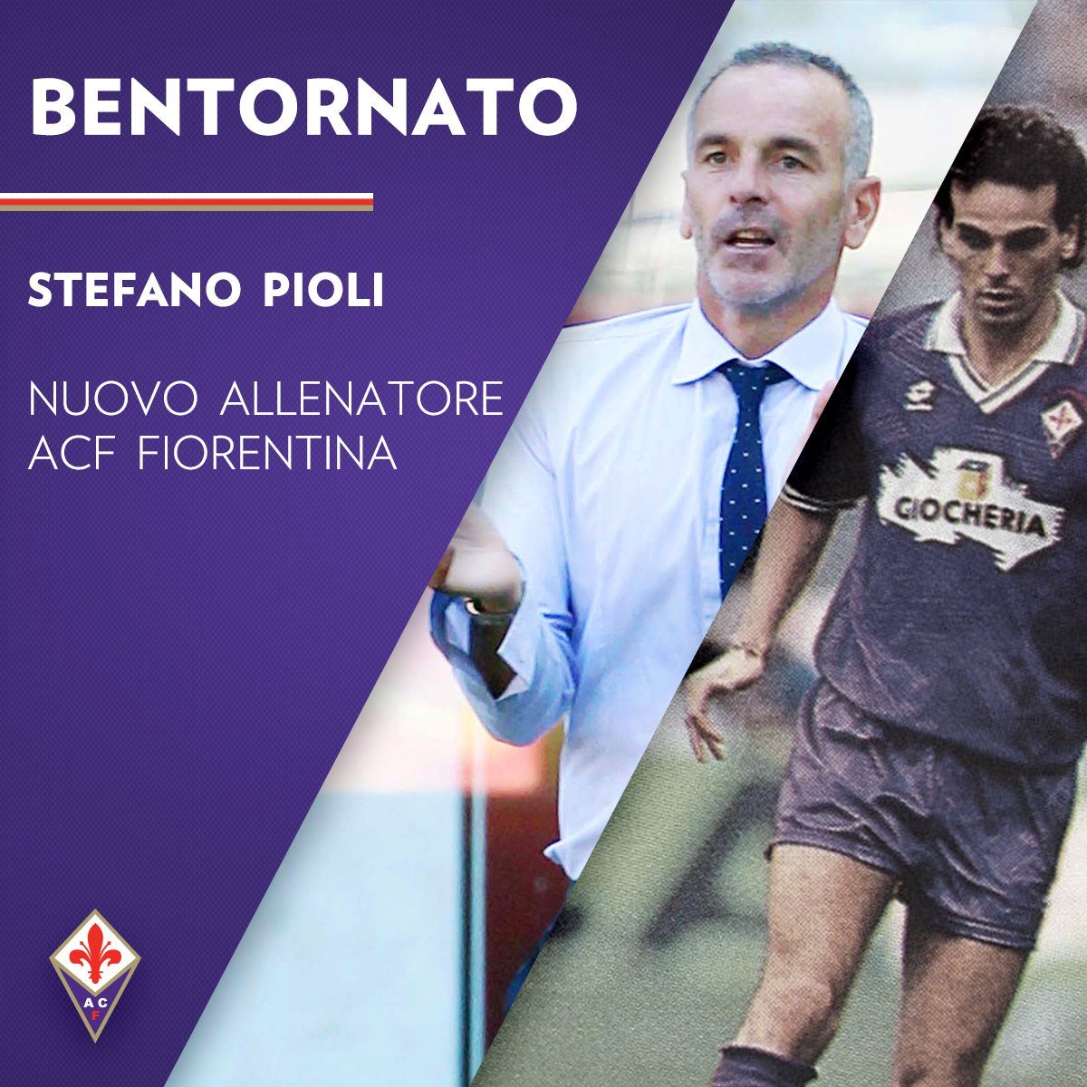 Stefano Pioli kembali ke Fiorentina sebagai pelatih. Foto dari Twitter/@acffiorentina 