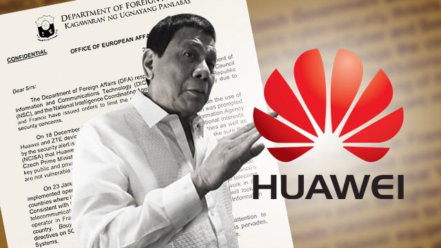 DFA warns Duterte gov’t vs Huawei amid warming ties with China
