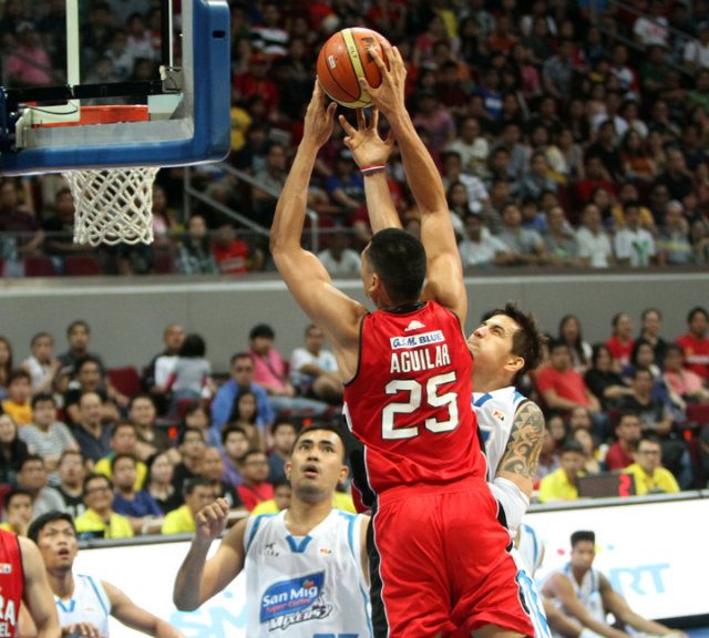 GROUNDED. After a stellar Philippine Cup elimination round soaring over the competition, Japeth Aguilar was grounded in the semifinals vs San Mig Coffee and hasn't been able to fully take-off since. File photo by Nuki Sabio/PBA Images