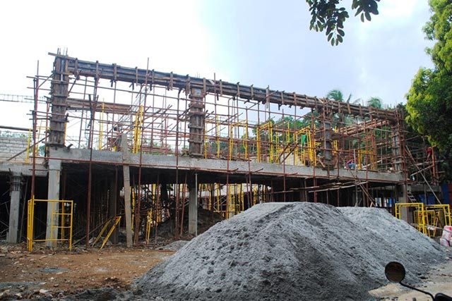 NEW FACE. Construction activity starts in the New Manila property. Photo from QC GSO