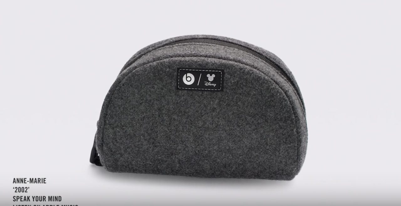 JUST IN CASE. The headphones' protective felt case is actually inspired by the material of the Mickey Mouse ear hats. Screenshot from Beats By Dr. Dre's Youtube 