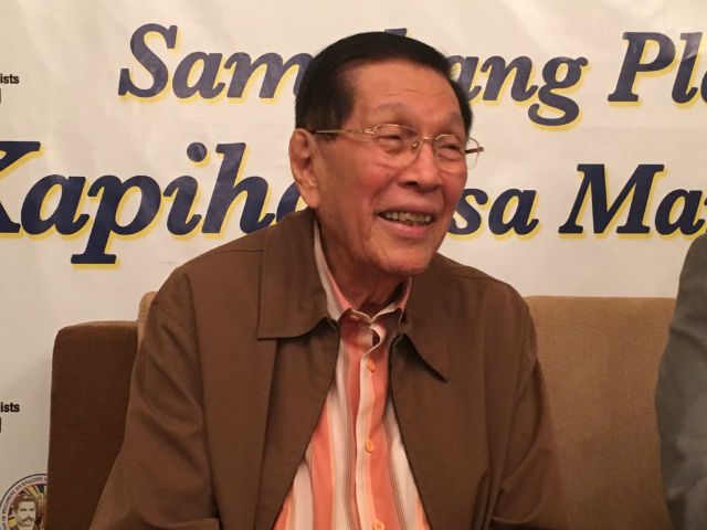 Enrile supports hero’s burial for Marcos