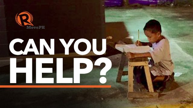 Can you help this kid studying on Cebu sidewalk?