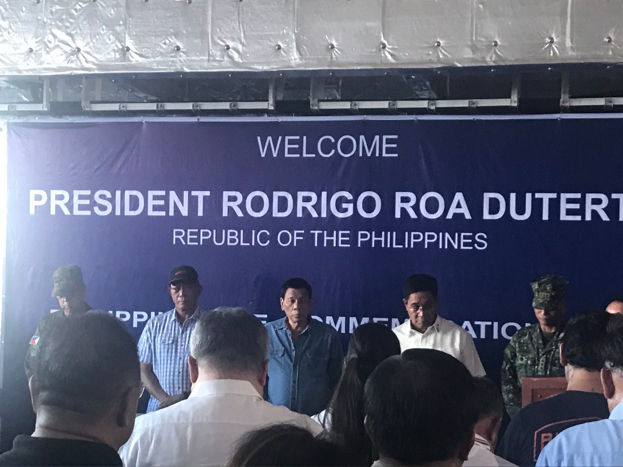 PHILIPPINE RISE. President Rodrigo Duterte arrives at BRP Davao del Sur at around 3:45 pm on May 15, 2018, to commemorate the renaming of Benham Rise as Philippine Rise. Malacañang pool photo 