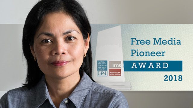 FULL TEXT: Glenda Gloria on Rappler’s 2018 Free Media Pioneer award
